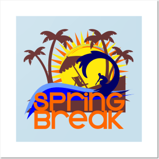 Spring Break Palms and Waves T-Shirt Posters and Art